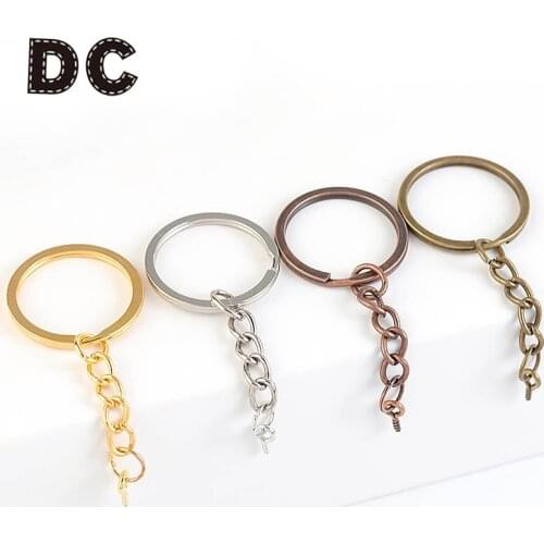 DC 20pcs/lot 28mm Alloy key ring Fashion alloy round key ring DIY accessories Diy Jewelry Finding Making Accessories