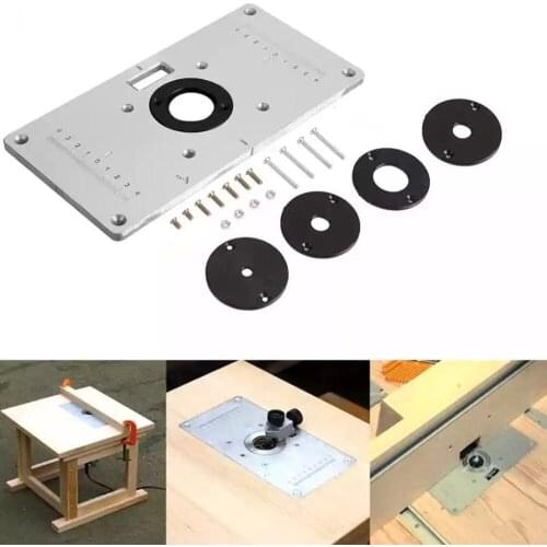 Carpintería Router Table Insert Plate Aluminum Alloy Router Table Woodworking Benches Insert Plate Trimming Machine