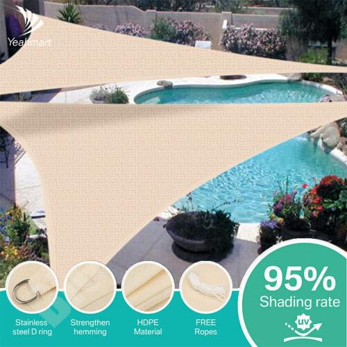 HDPE Sun Shade Sail 185GSM Grey Triangle Shade Cover UV Block for Outdoor Garden Patio Backyard Shading Net Enclosure Net Tent