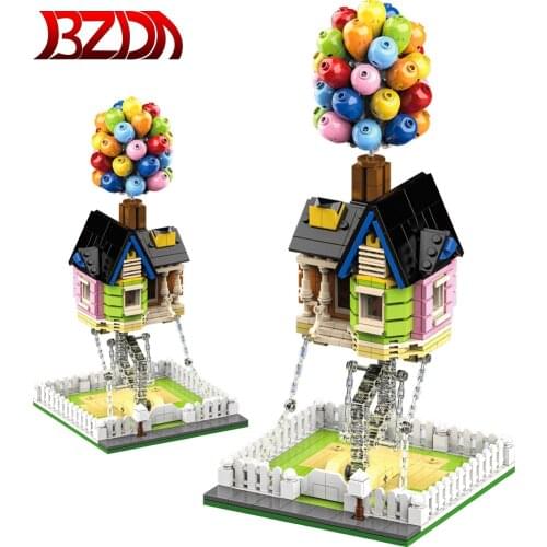 BZDA Creator Balloon House Bricks Expert Architecture Flying Tensegrity Sculptures Modular City Building Blocks House Toys