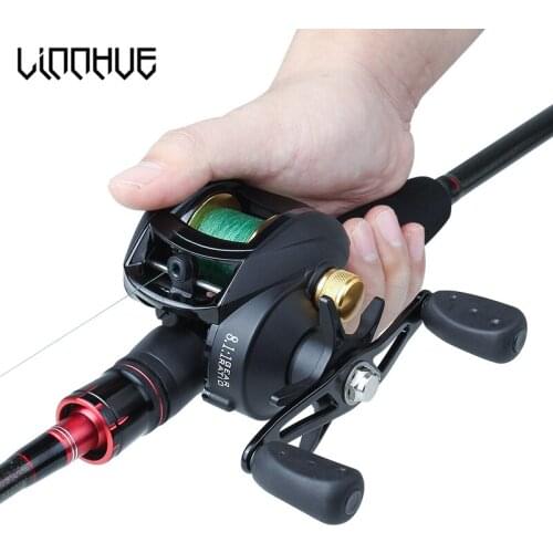 LINNHUE Baitcasting Reel FO2000 8kg Drag High Speed Gear Ratio 8.1:1 12+1BB Magnetic Brake System Ultralight Metal Fishing Reel