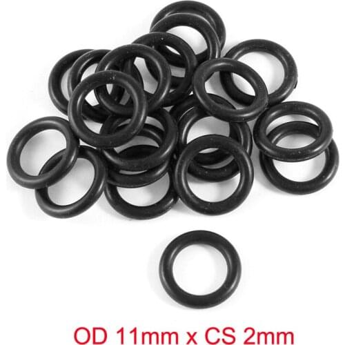 OD 11mm x CS 2mm NBR Black Rubber Oil Seal O Ring Sealing Gasket Washers