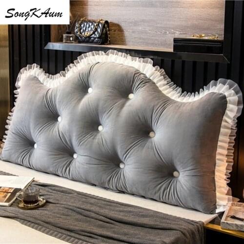 SongKAum Love Double Long Bedside pillows with filling Washable Solid pillow Single double home cushion Tatami For Sleeping