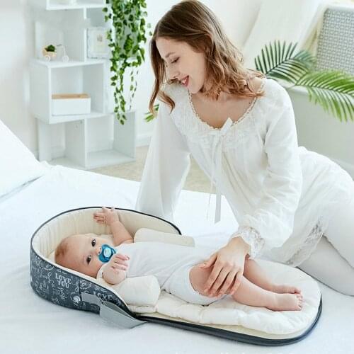 Portable Baby Cribs Multi-Function Folding Anti-Pressure Bed Can Sleep Baby Travel Bed Baby Nest Suitable For 0-1 Years Baby