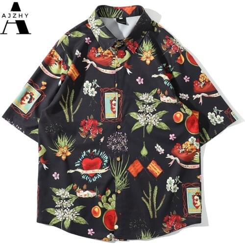 Aloha Casual Print Short Sleeve Shirt Men 2019 Summer Fashion Harajuku Beach Women Shirt Hawaii Shirts Mens Floral Ukiyo E Tops