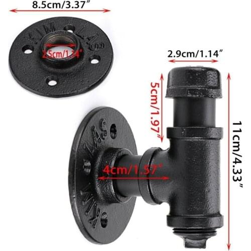 Rustics Industrial Hooks Bathroom Robe Wall Hooks Hanging Towels Vintage Style Cast Iron Pipe Wall Mounted Heavy