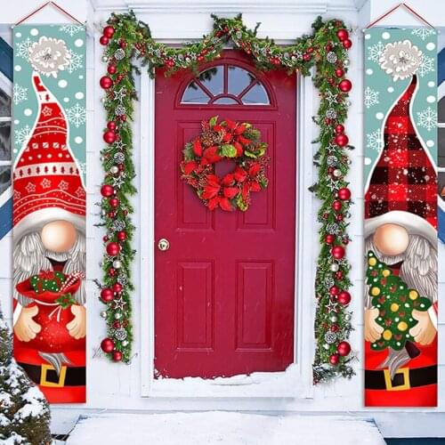 Christmas Santa Print Decorations For Home Ornaments Festive Red New Year 2022 Outdoor Porch Sign Xmas Door Union Gifts