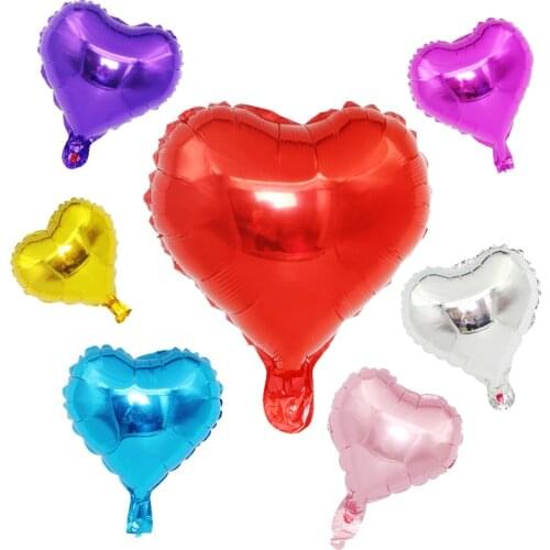 10 inch heart shaped aluminum foil balloon children birthday toy wedding party decoration aluminum foil balloons