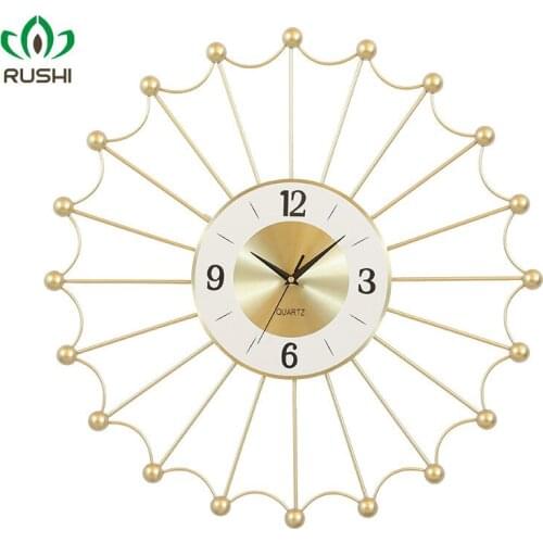 Nordic Light Luxury Metal Living Room Bedroom Wall Clocks New Chinese Study Wall Decoration Wall Clock Creative Pocket Watch