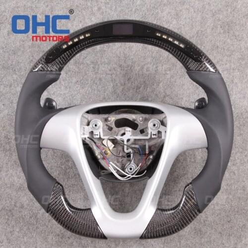 LED Steering Wheel compatible for smart 451 Carbon Fiber Steering Wheel LED Performance