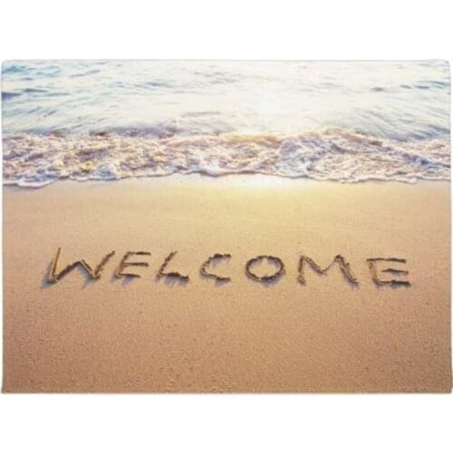 Tropical Beach Welcome Door Mat Home Decoration Entry Non-slip Door Mat Rubber Washable Floor