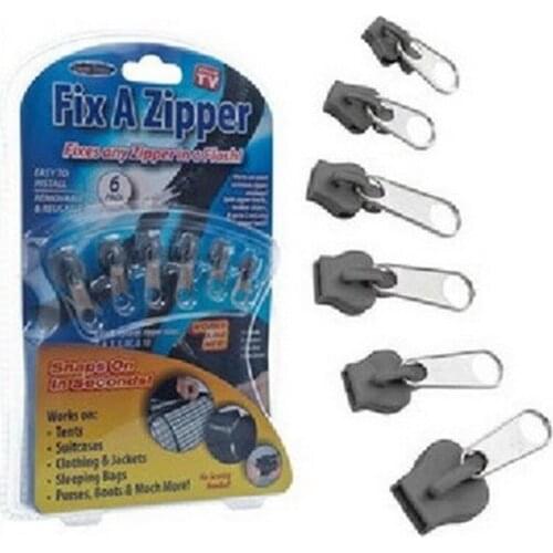 6 PCS/Bag Universal Instant Fix Zipper Repair Kit Replacement Zip Slider Teeth Rescue New Design Zippers For Sewing Clothes