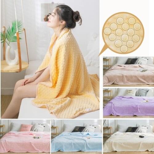 Thickening Soft Bump Velvet Blanket Fleece Flannel Blanket Sofa Bedding Blanket Flannel Throw Blankets 400g/m2