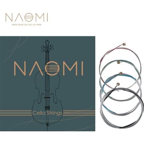 NAOMI 4pc/set Cello Strings 4/4 3/4 1/2 1/4 1/8 Cello Strings C G D & A Strings Stainless Steel Core Al-Mg Winding Cello Strings