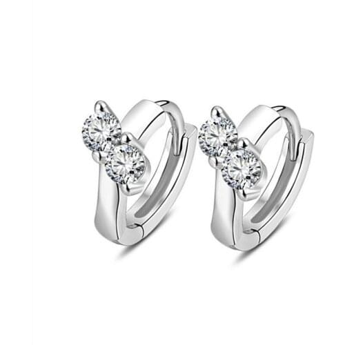 Female Trendy 925 Sterling Silver Earrings For Women Jewelry Personality Zircon Hoop Earring Princess Silver Accessories Lady