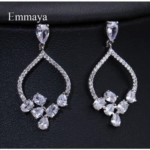 EMMAYA Vivid Peach-shape Three color Pendant AAA Zircon Cute Earrings For Women and Girls New Trendy Party