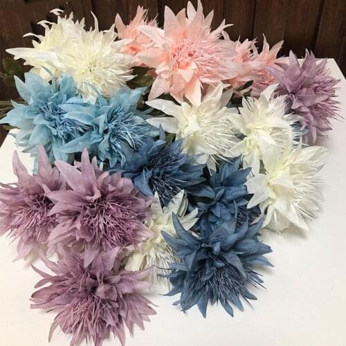 10Pcs Simulation of 3 Heads of Anemone Flowers Home Decoration Artificial Silk Flower Wedding Flower Arrangement Epiphyllum