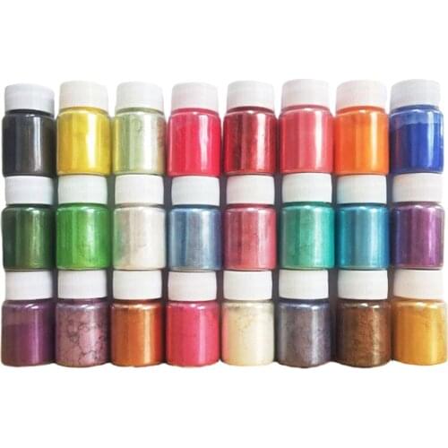 24Color Sparkle Cosmetic Mica Powder for Soap Bath Bomb Making Resin Pigment