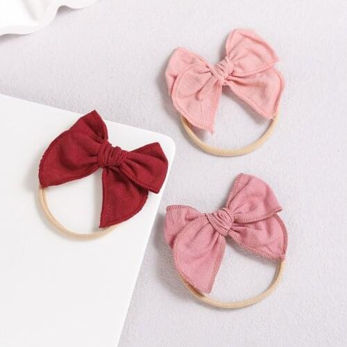 36 Pcs/Lot, 3.5 inch Cotton Linen Sailor Bow Headbands Or Hair Clips, Fable Hair Bow Clips Baby Girls Hair Accessories