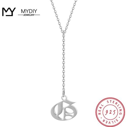925 Sterling Silver Retro Custom Letter Necklace Pendant Gift New Jewelry Simple Minimalist Exquisite Jewelry Fashion Student