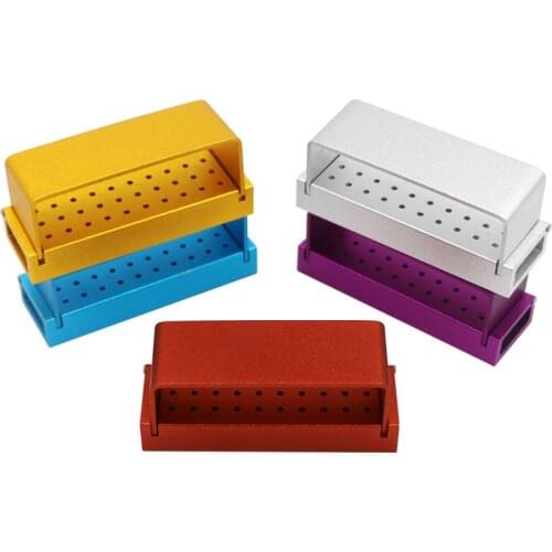 30 Holes Aluminium Disinfection Box Case Dental Bur Block Holder Autoclavable Dentist Tool For Burs Dentist Instrument
