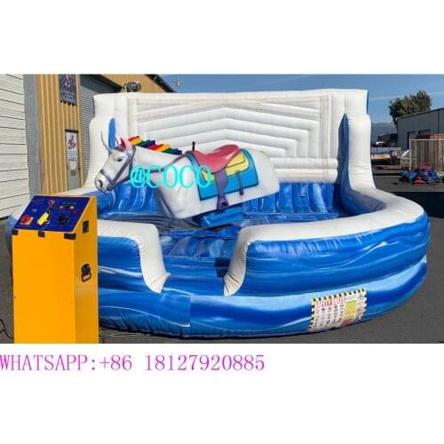 Free sea ship to port, popular Inflatable Unicorn Mechanical Riding commerical rent Mechanical Unicorn Rodeo with mat