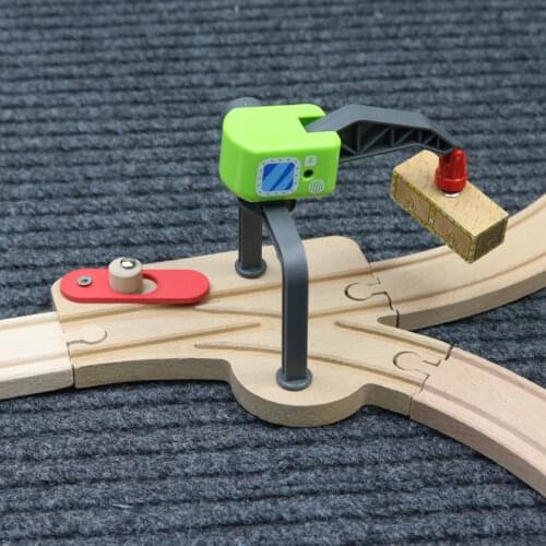 Crane Channel-changing bifurcation rail Assembly of building blocks fittings for toy car of wooden track