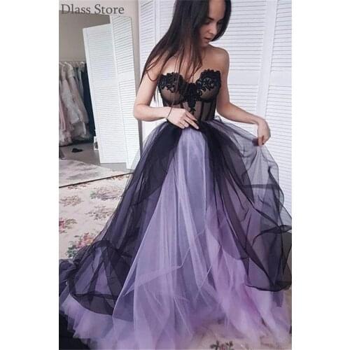 Black Prom Dresses Tulle 2021 New Sweetheart Neck Strapless Court Train Laces Illusion Sexy Evening Dress коктейльные платья