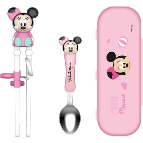 Disney childrens chopsticks training chopsticks baby learning practice chopsticks baby auxiliary spoon fork cutlery set