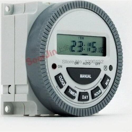 By dhl 100pcs practical TM619 Digital Programmable Digital Timer Switch CN304E 12V/24V/110V/220V Internal Battery Automatic