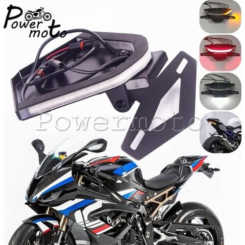Motorcycle LED Integrated Taillight Turn Signals Brake Lights License Plate Bracket Tidy Fender Eliminator for BMW S1000RR 2020