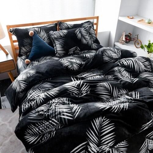 Flannel Quilt Cover Bedding Set 4pcs Soft Quilt Duvet Cover 220x240 Luxury Bed Linen Pillow Case Full Queen Size Home Textile