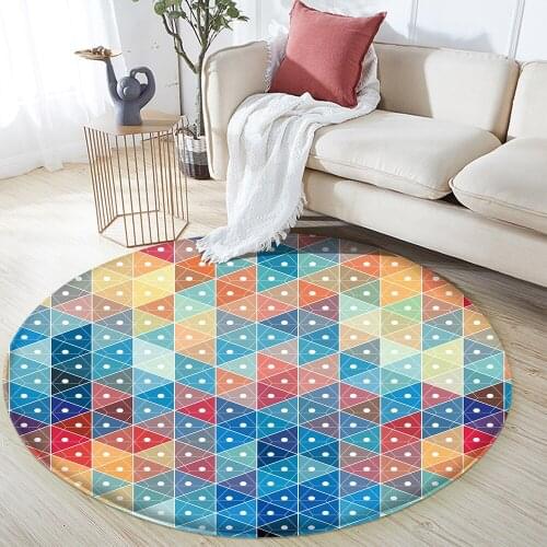 Flannel Non-slip Rugs for Living Room Customized Bedroom Decor Carpets European Style 3D Multicolor Geometric Pattern Carpet