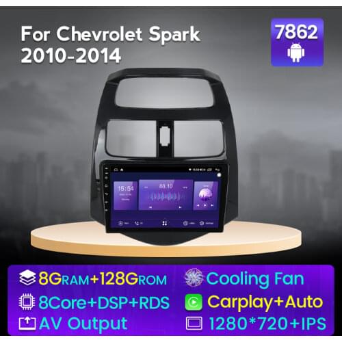 Android DSP 6+128G QLED screen car gps navigation radio player for CHEVROLET Spark Beat Matiz Creative 2010-2014 2Din Head Unit