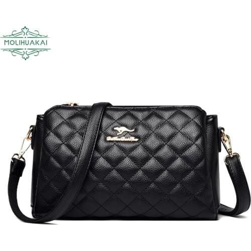 Hot Sale PU Leather Messenger Bag Ladies Diamond Pattern Designer Bag 2021 New Series Fashion Shopping Bag Shoulder Bag Main Sac