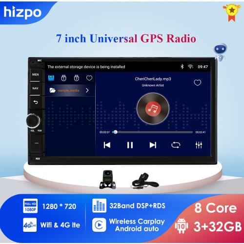 Hizpo 2+32 Car radio 2 din Android GPS Navigation Autoradio Bluetooth WIFI MirrorLink Stereo 7" Inch 2Din Car Multimedia Player