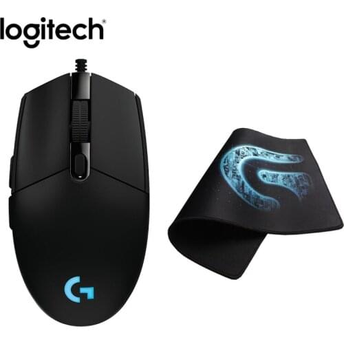Logitech G102 Prodigy Gaming Mouse Gamer Mice Original Mause 8000dpi Optical Ergonomic Computer Games Mouse+Soft Rubber Mousepad