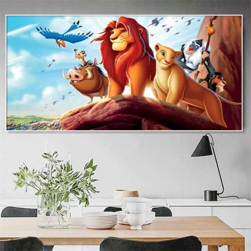 Disney Classical Movie Cartoon lion king Canvas Painting Animal Anime Poster and Print Wall Art Pictures For Kid Room Decoration