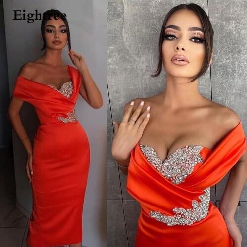 Eightree Plum Red Mermaid Sleevless Short Evening Dress Shiny Sliver Appliques Sweetheart Saudi Arabia Formal Prom Night Dress