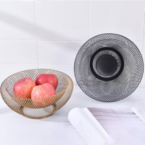 Fruit Basket Sturdy Double-layered Wrought Iron Household Desktop Fruit Basket for Home Organization