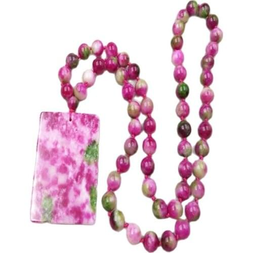 Red Green Jade Pendant Pendant Bead Peach Christmas Sweater Chain Jewelry