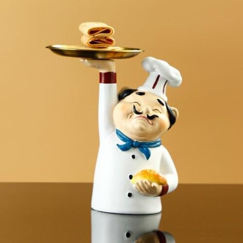 Creative Chef Porch Key Storage Snack Cake Dessert Decorative Home Decor Mustache Doll Model Guest Restaurant Decoration New