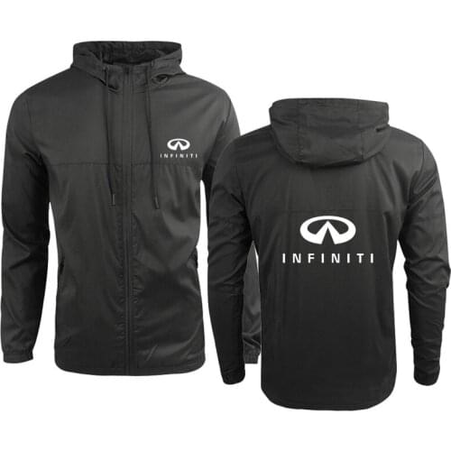 High quality Pure cotton Casual Mens jacket Infiniti Car Logo printing Spring Autumn Color matching sweatshirt Mens Hoodie