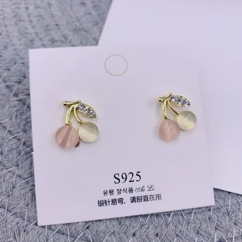 Fashion Lovely Opal Cherry Earrings Jewelry Gift Earrings Punk Jewelry For Cool Women Girl Friendship Gifts