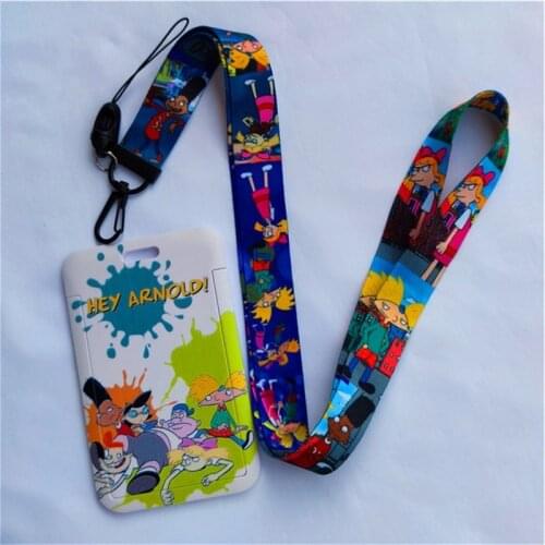 Fashion Men Women Slide Cover Student Card Case Hanging Rope Employee Case Cover Student Lanyard ID Name Card Holder
