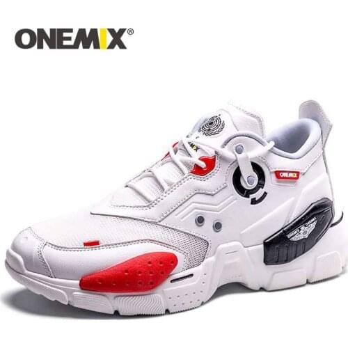 ONEMIX Men Running Shoes Technology Comfortable Damping Style Leather Damping Comfortable Men Sports Shoes Tennis free shipping