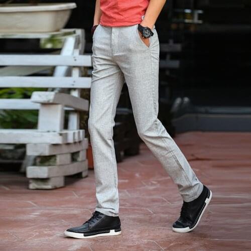 2019 casual pants men Brand clothing High quality Spring summer Long Khaki Pants Elastic male Trousers