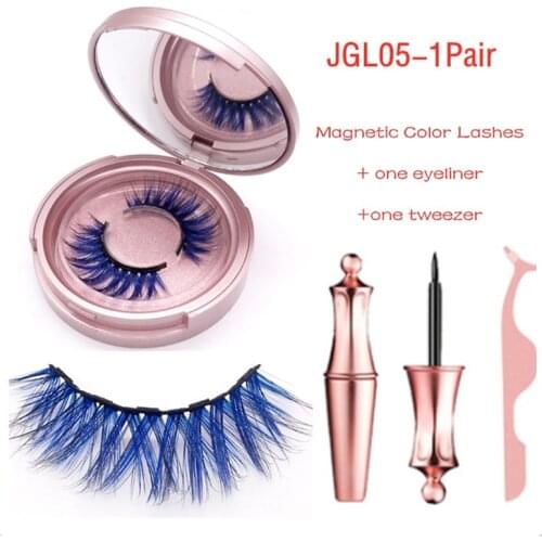 3d Colorful Magnetic Eyelashes and Eyeliner Set Natural Long False Mink Magnetic Lashes Wholesale In Bulk Reusable Beauty Make U