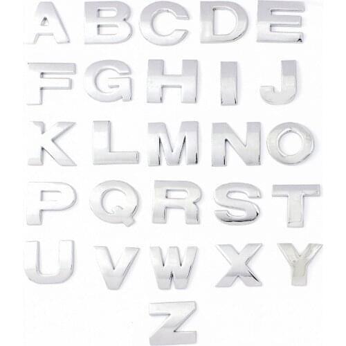 10-20pcs 25mm DIY Car Sticker Letter Digital Alphabet Emblem Motorcycle Badge Auto Number Decal For BMW Audi Ford VW Nissan