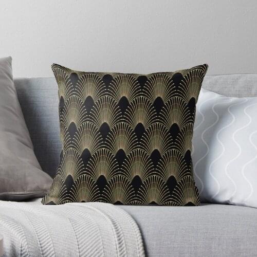 Art Deco,gold,black,chic,elegant,1920s,great The Gatsby,pattern Throw Pillow Cushion Cover PolyesterHome Decor